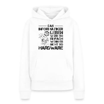 Lustiges Informatiker Informatik Hardware Nerd IT - Frauen Premium Bio Hoodie - Weiß - Vorne - Julia (174cm)