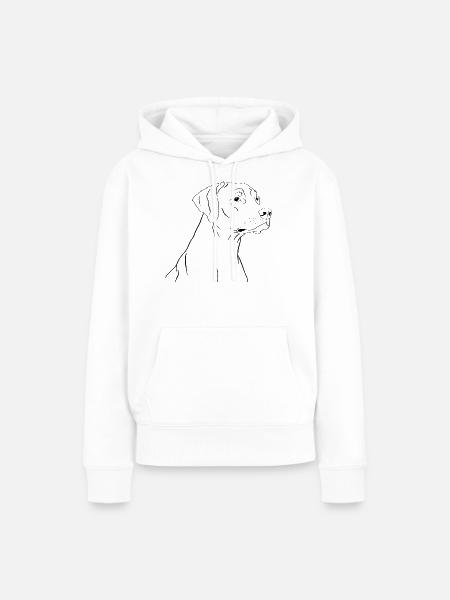 Rhodesian Ridgeback Zeichnung - Frauen Premium Bio Hoodie - Weiß