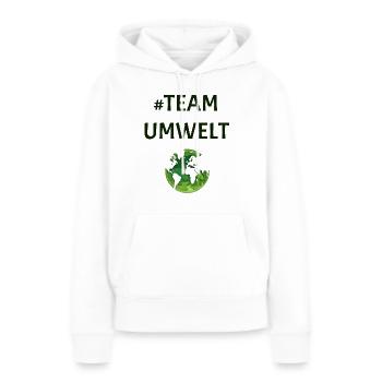 Équipe Environnement - Sweat à capuche Premium bio Femme - blanc - Devant - Julia (174cm)