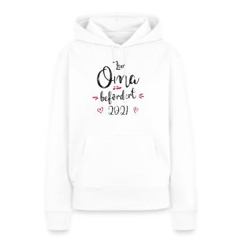 Oma befördert 2021 Ankündigung du w - Frauen Premium Bio Hoodie - Weiß - Vorne - Julia (174cm)