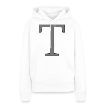 Buchstabe T Anfangsbuchstabe - Frauen Premium Bio Hoodie - Weiß - Vorne - Julia (174cm)