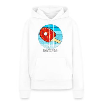 TENNIS DE TABLE MAESTRO - Sweat à capuche Premium bio Femme - blanc - Devant - Julia (174cm)