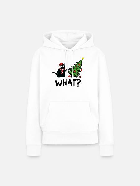 Weihnachtskatze What Weihnachtsbaum Kätzchen - Frauen Premium Bio Hoodie - Weiß