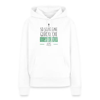 Glückliche Vegetarierin - Frauen Premium Bio Hoodie - Weiß - Vorne - Julia (174cm)