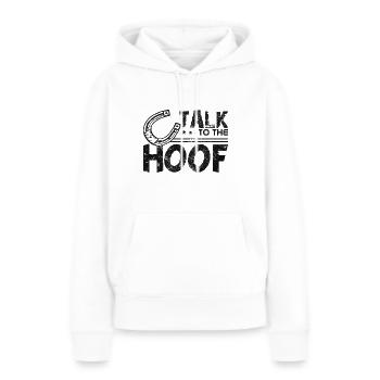 Parlez au sabot - Sweat à capuche Premium bio Femme - blanc - Devant - Julia (174cm)