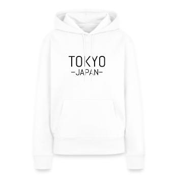 Tokyo - Sweat à capuche Premium bio Femme - blanc - Devant - Julia (174cm)