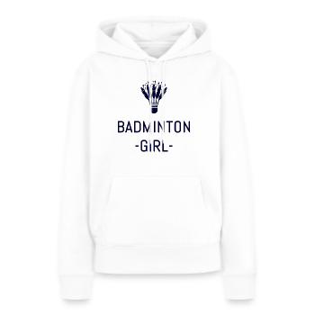 badminton - Sweat à capuche Premium bio Femme - blanc - Devant - Julia (174cm)