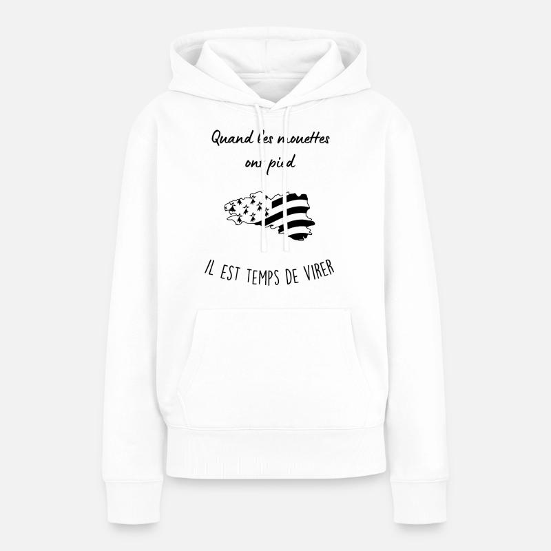 Bretagne - Sweat à capuche Premium bio Femme - blanc
