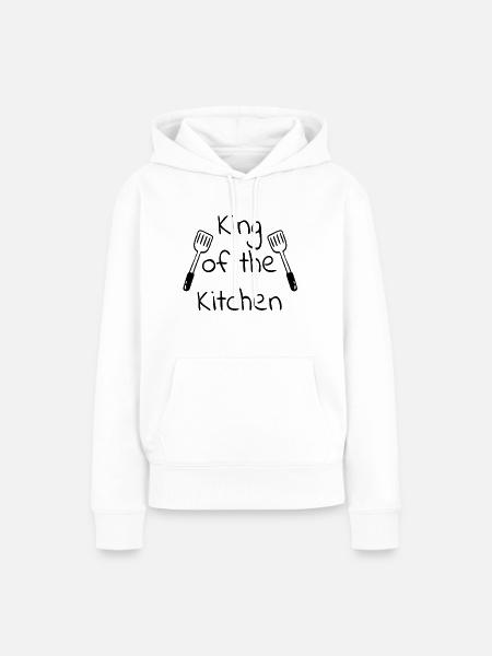 King of the Kitchen/Küchenchef - Frauen Premium Bio Hoodie - Weiß