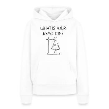 Chimie Réaction Proverbe - Sweat à capuche Premium bio Femme - blanc - Devant - Julia (174cm)