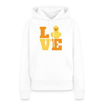 Amour de bain Canard - Sweat à capuche Premium bio Femme - blanc - Devant - Julia (174cm)