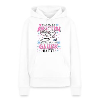 Cadeau pour le médecin - Sweat à capuche Premium bio Femme - blanc - Devant - Julia (174cm)
