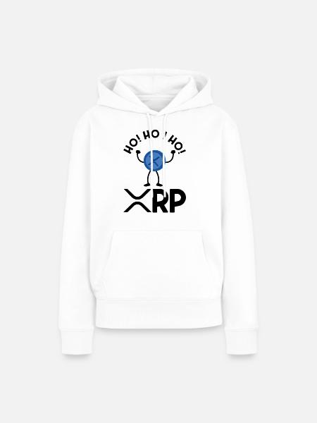 Ho Ho Hodl XRP Ripple Crypto Cryptocurrency - Frauen Premium Bio Hoodie - Weiß