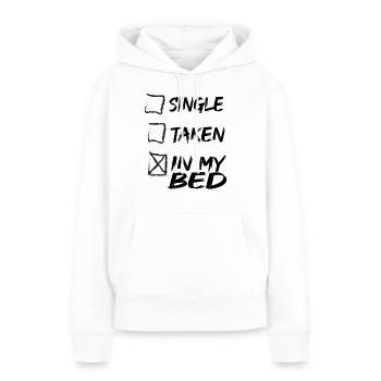 Dans mon lit - Sweat à capuche Premium bio Femme - blanc - Devant - Julia (174cm)