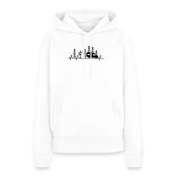 Camping Wohnmobil Absetzkabine Herzschlag - Frauen Premium Bio Hoodie - Weiß - Vorne - Julia (174cm)