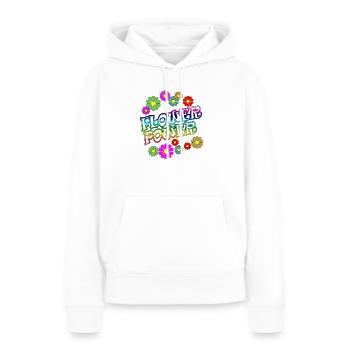 Flower Power - Frauen Premium Bio Hoodie - Weiß - Vorne - Julia (174cm)