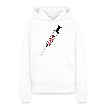 Seringue - Sweat à capuche Premium bio Femme - blanc - Devant - Julia (174cm)