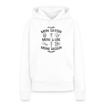 Mein Garten Meine Laube Meine Regeln Gärtner - Frauen Premium Bio Hoodie - Weiß - Vorne - Julia (174cm)
