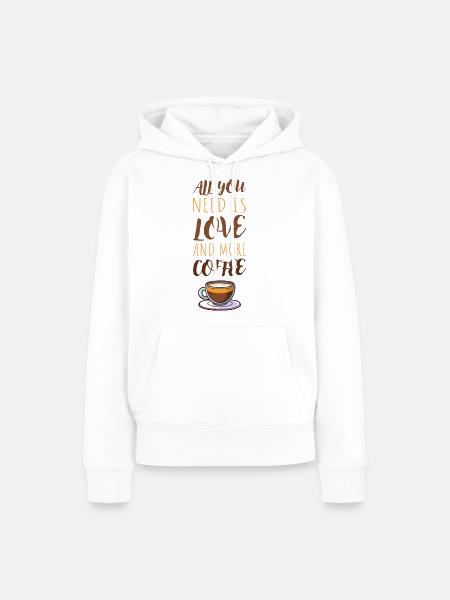 Kaffee - Frauen Premium Bio Hoodie - Weiß