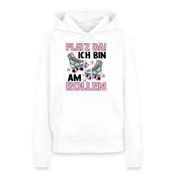 Rollschuhe - Frauen Premium Bio Hoodie - Weiß - Vorne - Julia (174cm)