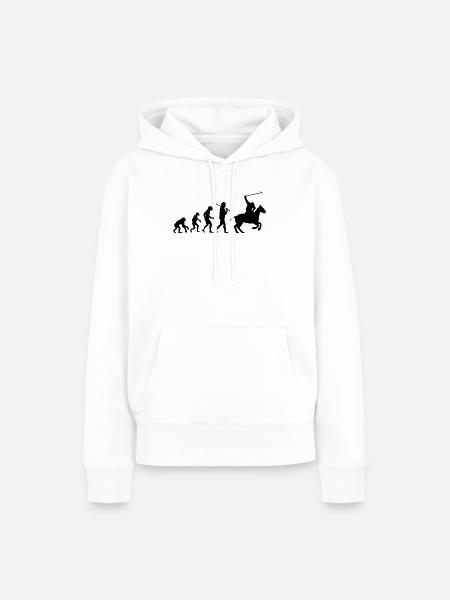 Evolution Polo - Frauen Premium Bio Hoodie - Weiß