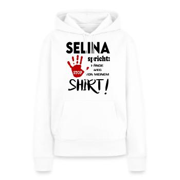 Name Geburtstag Frau Geschenkidee SELINA - Frauen Premium Bio Hoodie - Weiß - Vorne - Julia (174cm)