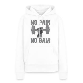 Workout - Frauen Premium Bio Hoodie - Weiß - Vorne - Julia (174cm)