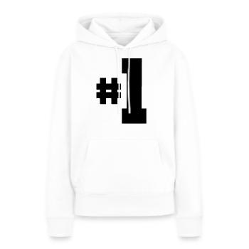 Eins 1 - Frauen Premium Bio Hoodie - Weiß - Vorne - Julia (174cm)