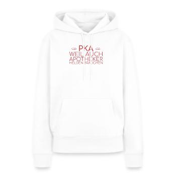 "PKA Helden | Apotheke" - Frauen Premium Bio Hoodie - Weiß - Vorne - Julia (174cm)