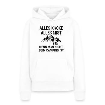 Lustiger Campen Camping Spruch - Frauen Premium Bio Hoodie - Weiß - Vorne - Julia (174cm)