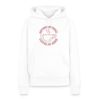 "Software Architect Coffee | Software Architektur" - Frauen Premium Bio Hoodie - Weiß - Vorne - Julia (174cm)