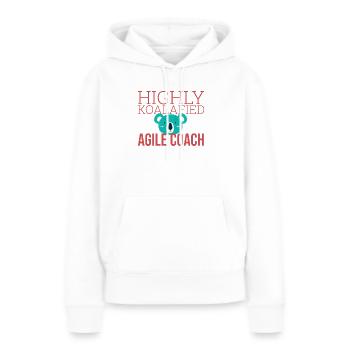 "Agile Coach Koalafied | Agile" - Frauen Premium Bio Hoodie - Weiß - Vorne - Julia (174cm)