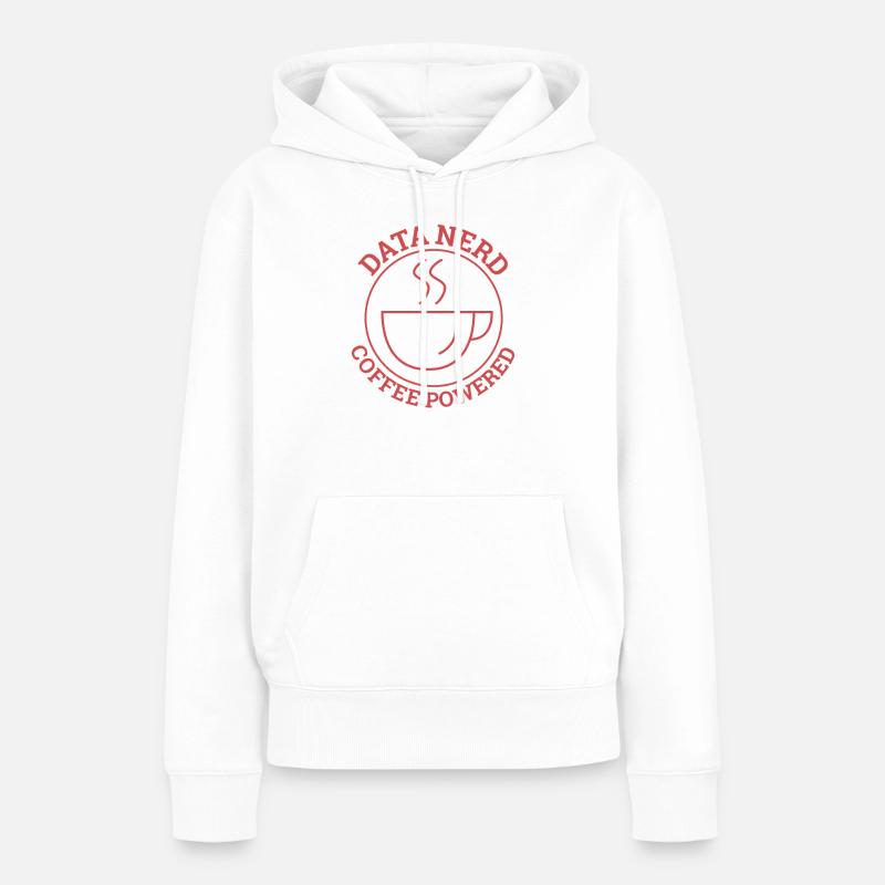 "Data Nerd Coffee | Data Science" - Frauen Premium Bio Hoodie - Weiß