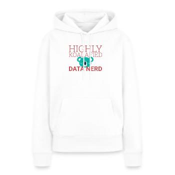 "Data Nerd Koalafied | Data Science" - Frauen Premium Bio Hoodie - Weiß - Vorne - Julia (174cm)