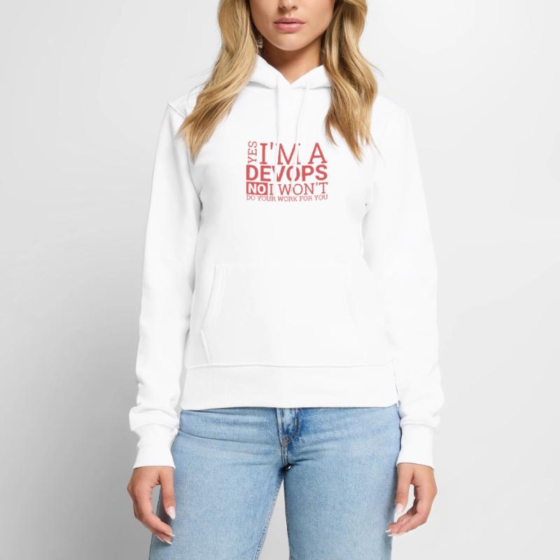 "DevOps Work | Softwareentwicklung" Frauen Premium Bio Hoodie