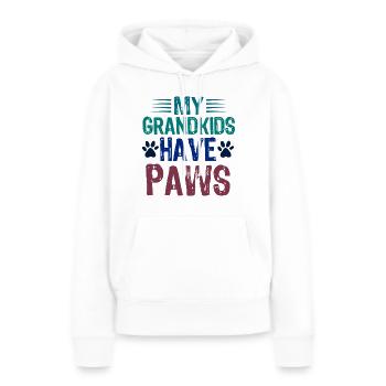 Mes petits-enfants ont PAWS - Sweat à capuche Premium bio Femme - blanc - Devant - Julia (174cm)