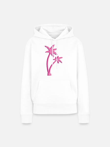 Palmen - Frauen Premium Bio Hoodie - Weiß