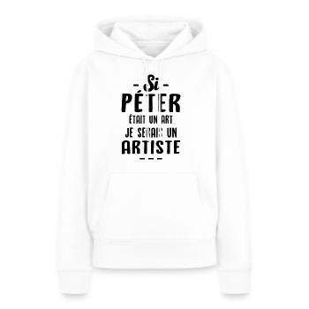 Humour Si péter était un art je serais un artiste - Sweat à capuche Premium bio Femme - blanc - Devant - Julia (174cm)
