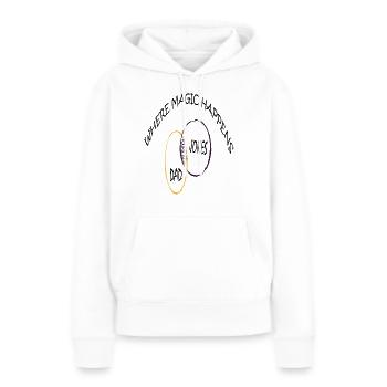 DAD JOKES WHERE MAGIC HAPPENS - Women’s Premium Organic Hoodie - white - Front - Julia (174cm)