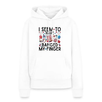 Ich scheine meinen Finger geknallt zu haben - Frauen Premium Bio Hoodie - Weiß - Vorne - Julia (174cm)
