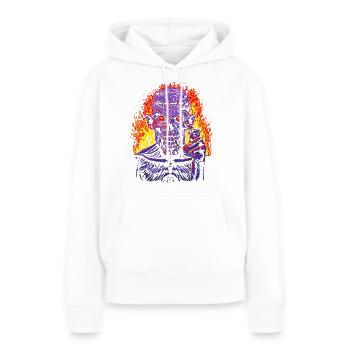 Zombie en feu - Sweat à capuche Premium bio Femme - blanc - Devant - Julia (174cm)