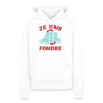 je vais fondre Glace Glaçon - Sweat à capuche Premium bio Femme - blanc - Devant - Julia (174cm)