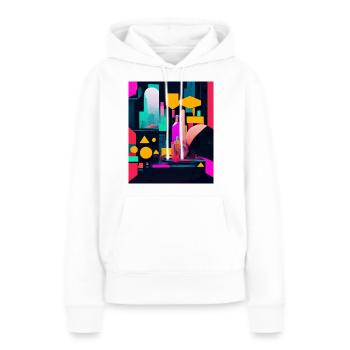 Cyber City - Sweat à capuche Premium bio Femme - blanc - Devant - Julia (174cm)