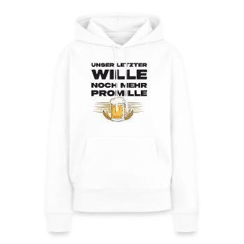 Noch Mehr Promille - Lustiger Bier Spruch - Frauen Premium Bio Hoodie - Weiß - Vorne - Julia (174cm)