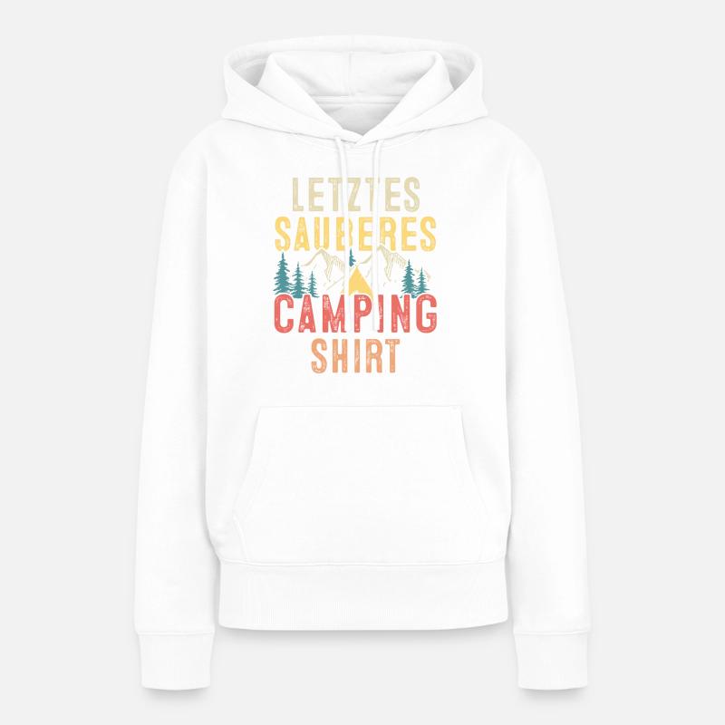 Dernière chemise de camping propre - Sweat à capuche Premium bio Femme - blanc