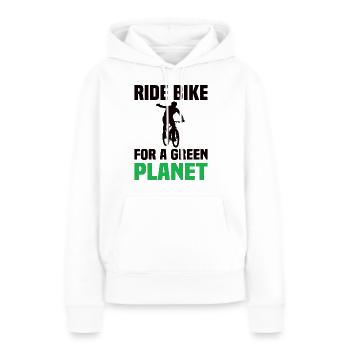 Ride Bike For A Green Planet - Frauen Premium Bio Hoodie - Weiß - Vorne - Julia (174cm)