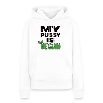 My Pussy Is Vegan - Frauen Premium Bio Hoodie - Weiß - Vorne - Julia (174cm)