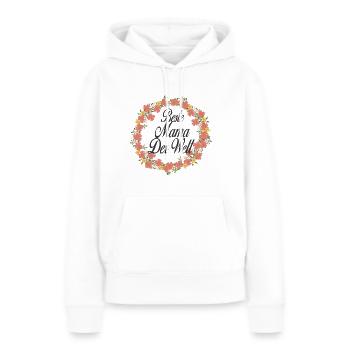 Beste Mama Der Welt Blumenkranz - Frauen Premium Bio Hoodie - Weiß - Vorne - Julia (174cm)