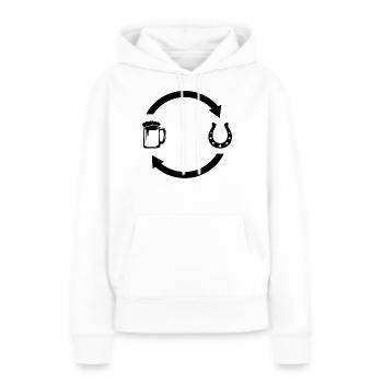 Flèches de chargement de bière et cheval 2 - - Sweat à capuche Premium bio Femme - blanc - Devant - Julia (174cm)