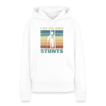 Je fais mes propres cascades pour les malheureux - Sweat à capuche Premium bio Femme - blanc - Devant - Julia (174cm)